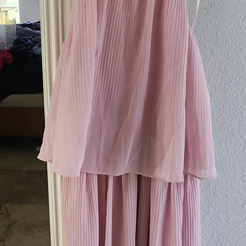 Halston Heritage Blush Pink Pleated Dress